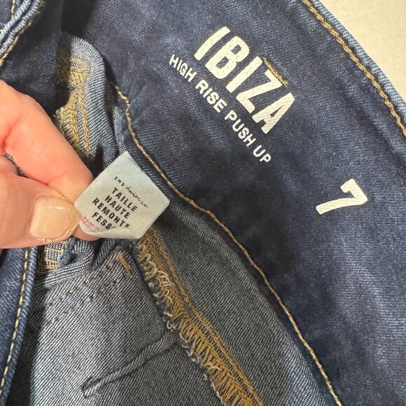 IBIZA SWS Denim Jeans Juniors Size 7 Blue Skinny Leg High Rise Pushup shaping - Picture 6 of 7